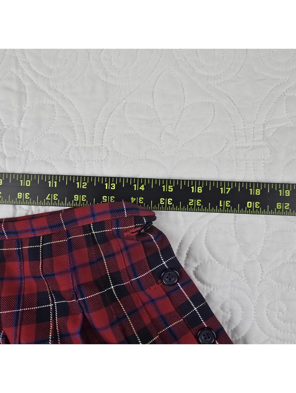 Liz Claiborn Plaid Pleated Skirt Red Blue Preppy School girl Academia Size 8 P - Picture 6 of 6